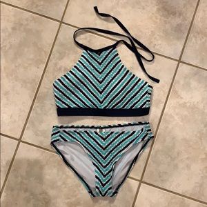 Sunseeker Blue Striped Halter Bikini